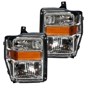 Ford F250 Headlight Assemblies - ORACLE Lighting - Halo w/ BC1 Controller - Chrome - `08-`10